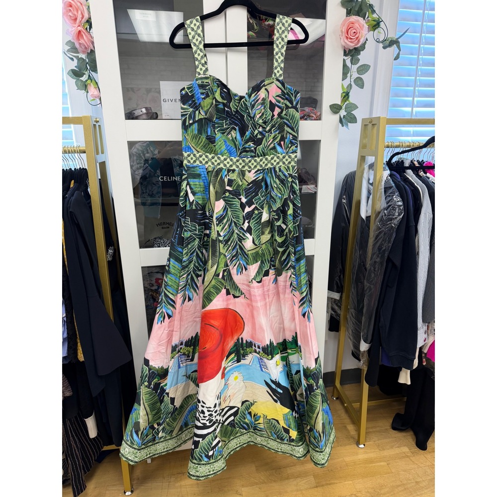 Alice + Olivia Fia Fit-And-Flare Dress Gown in Palm Beach NWT's $995 Cocktail - Picture 15 of 16